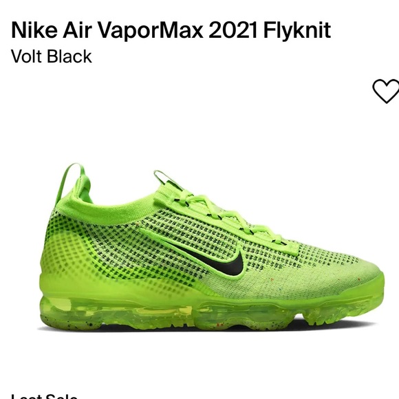 SOLD Nike Air VaporMax 2021 Flyknit Next to Nature Volt Black Neon Green - Picture 4 of 15